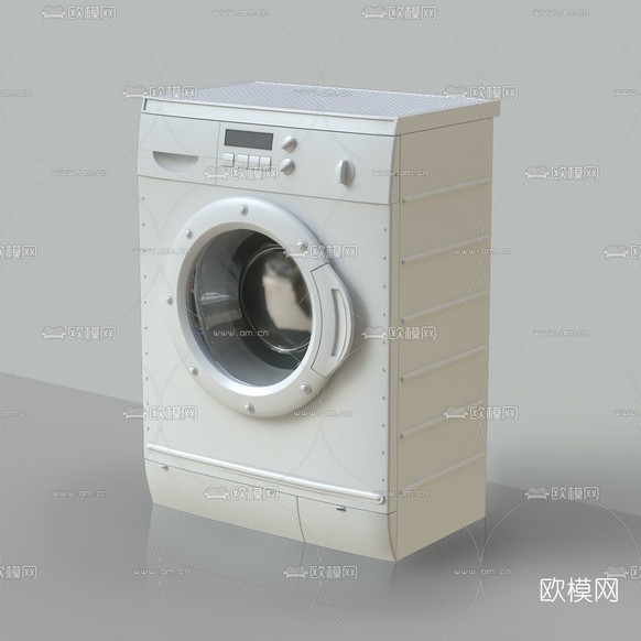 现代滚筒洗衣机免费3d模型下载