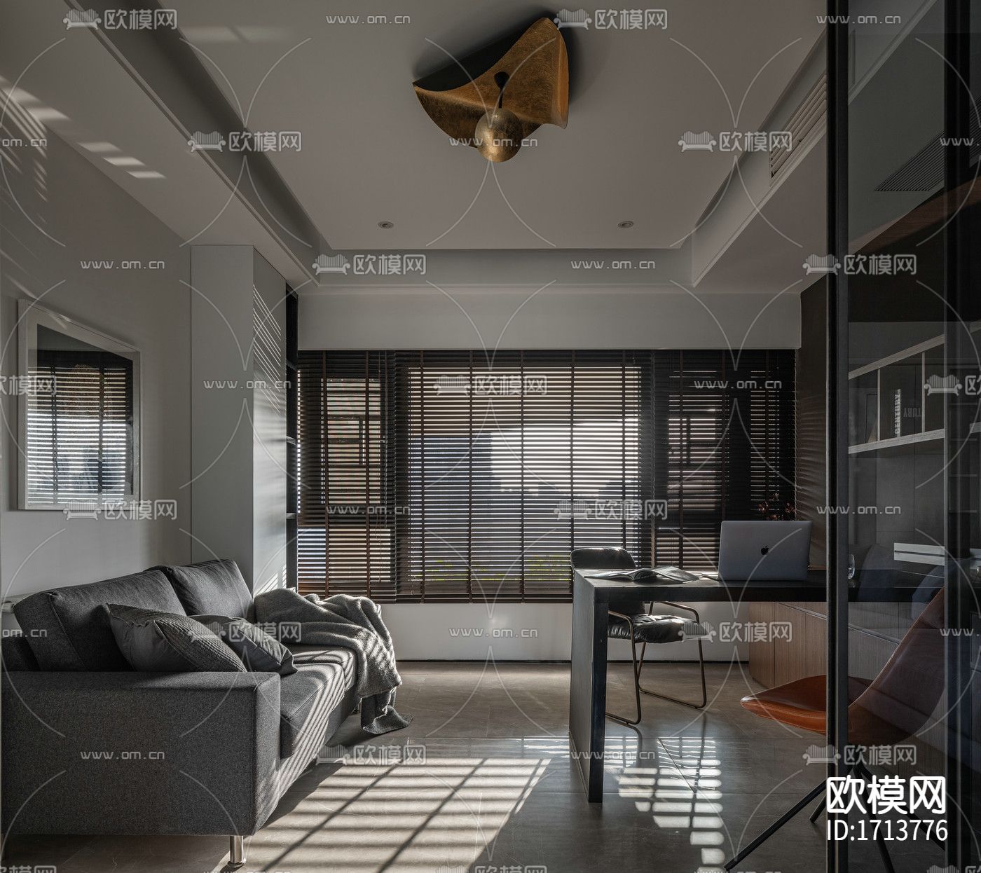 现代家装cad施工图下载（渲染图6）