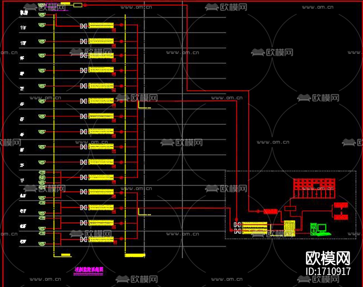 办公室弱电系统图下载（渲染图9）