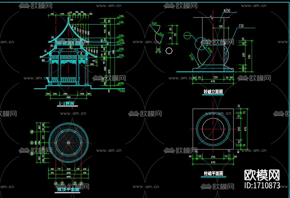 古建筑节点大样CAD施工图下载（渲染图2）