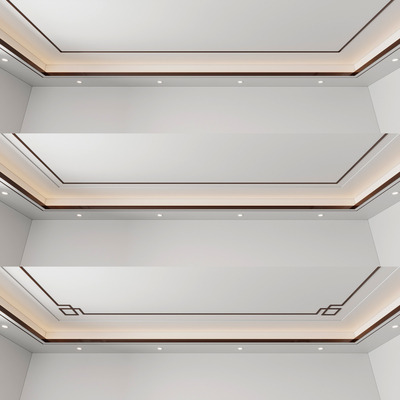  新中式天花吊顶su模型 