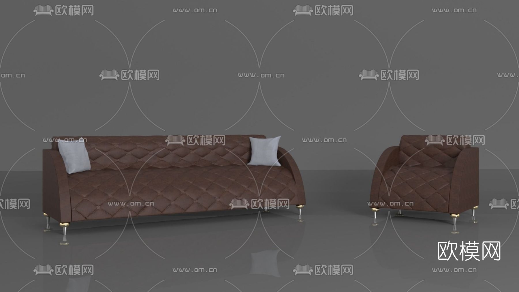 现代多人沙发免费3d模型下载