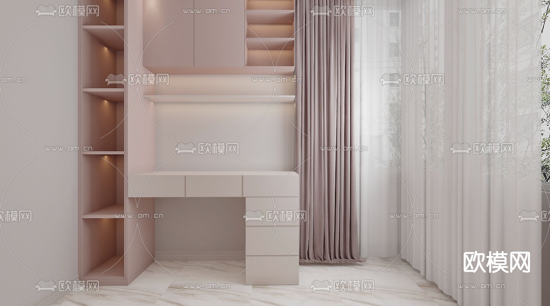 法式女孩房免费3d模型下载（渲染图4）