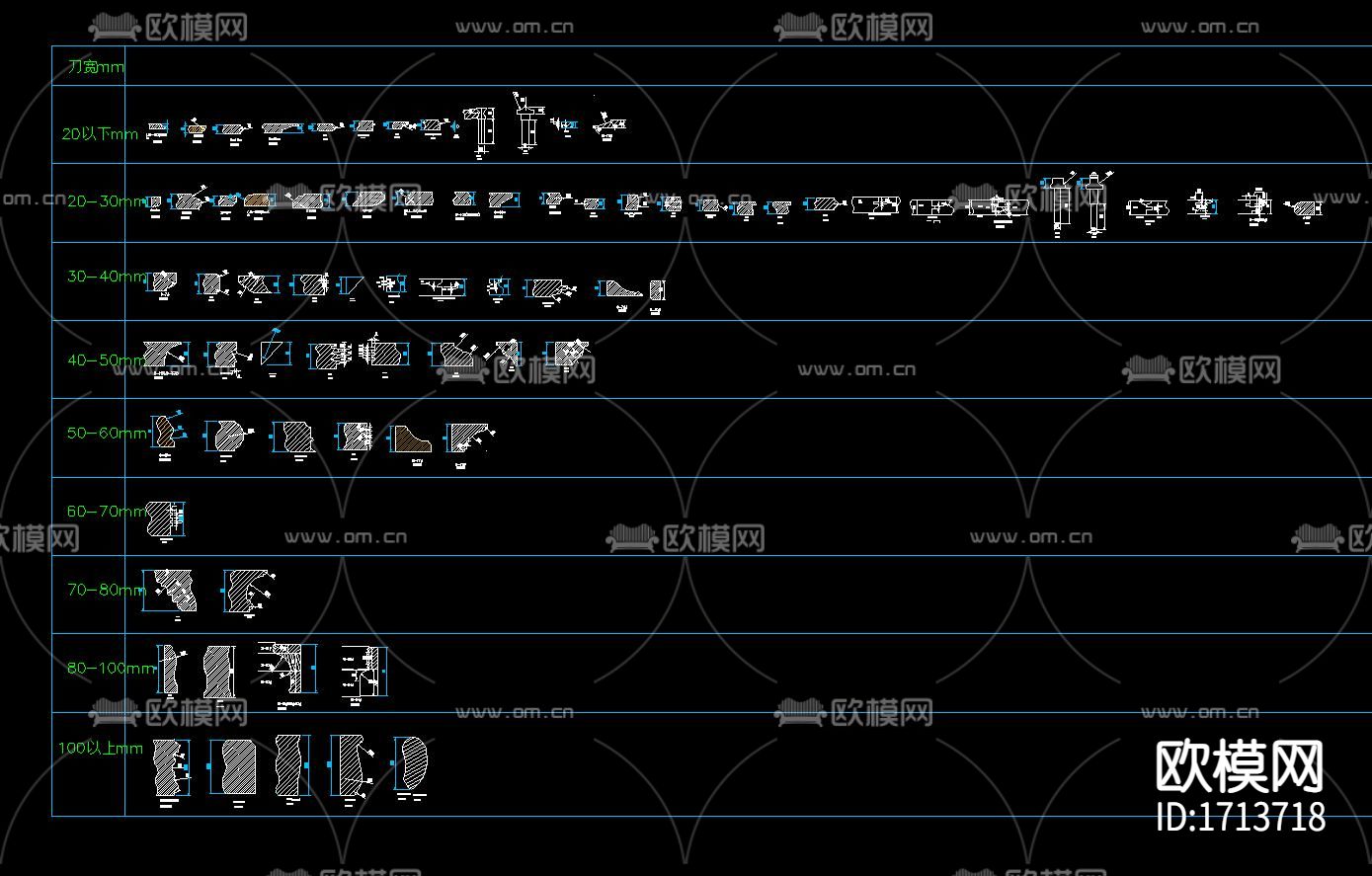 实木刀具cad图块下载（渲染图4）