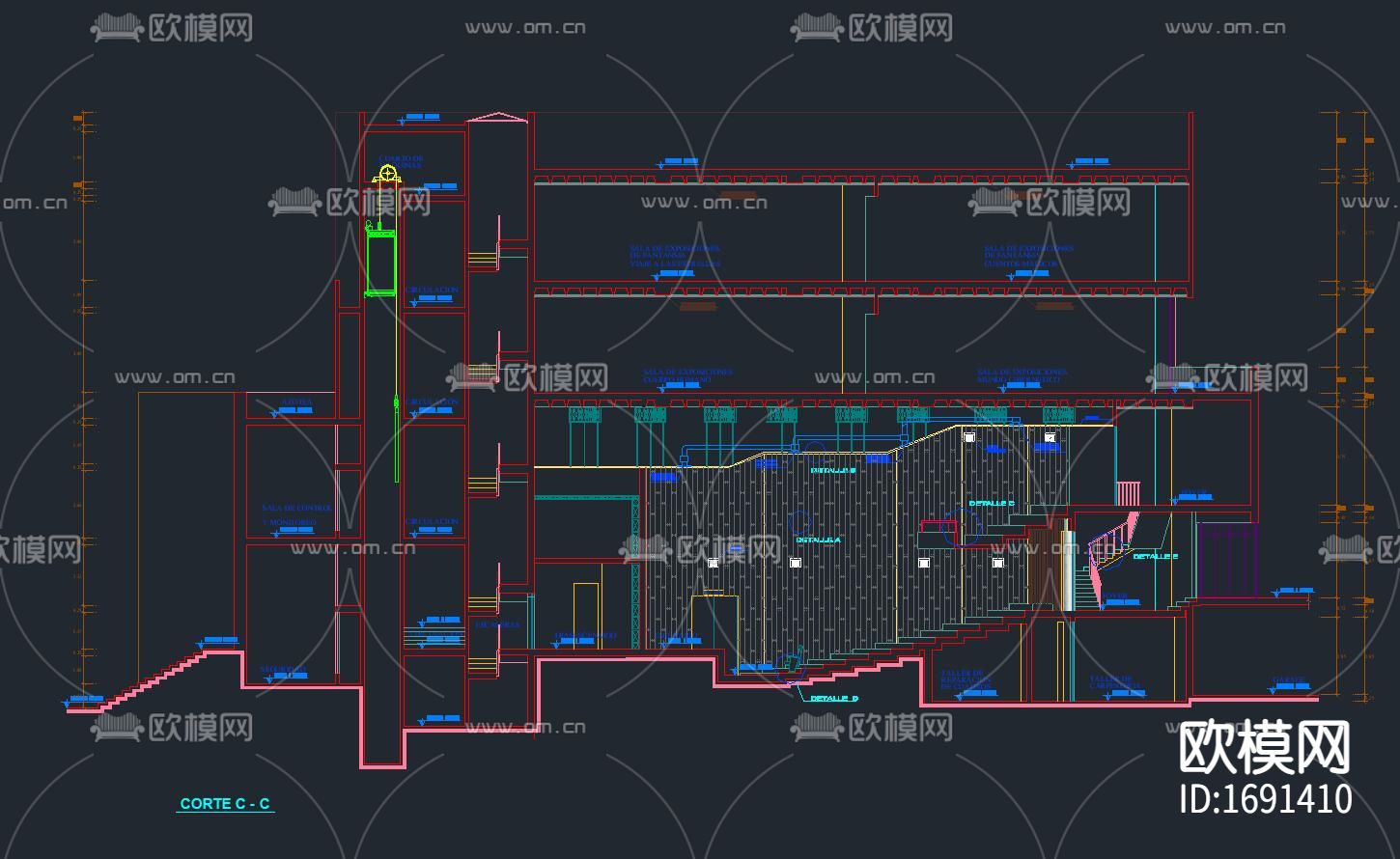演讲厅会议厅CAD施工图
