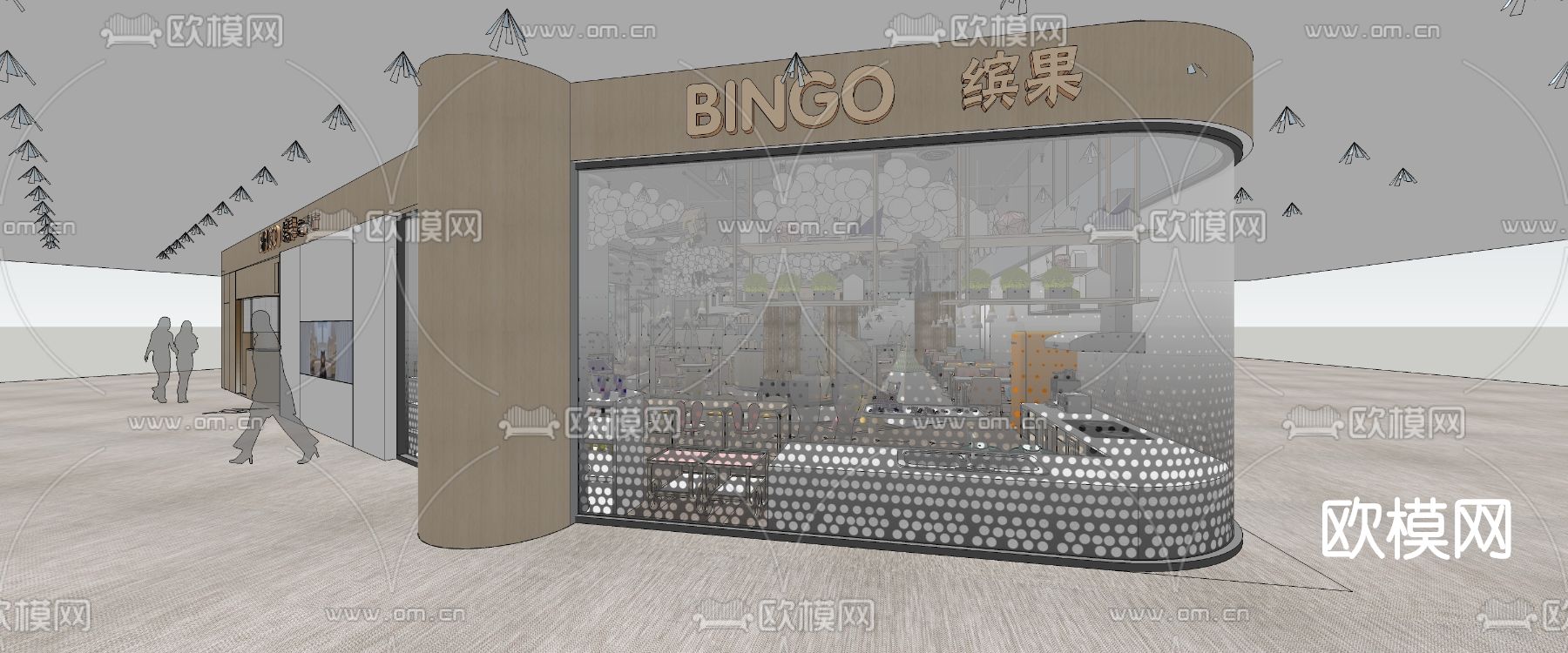 现代亲子餐厅su模型下载（渲染图7）