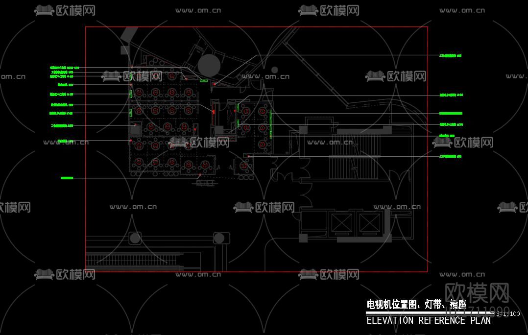 餐厅cad施工图下载（渲染图9）
