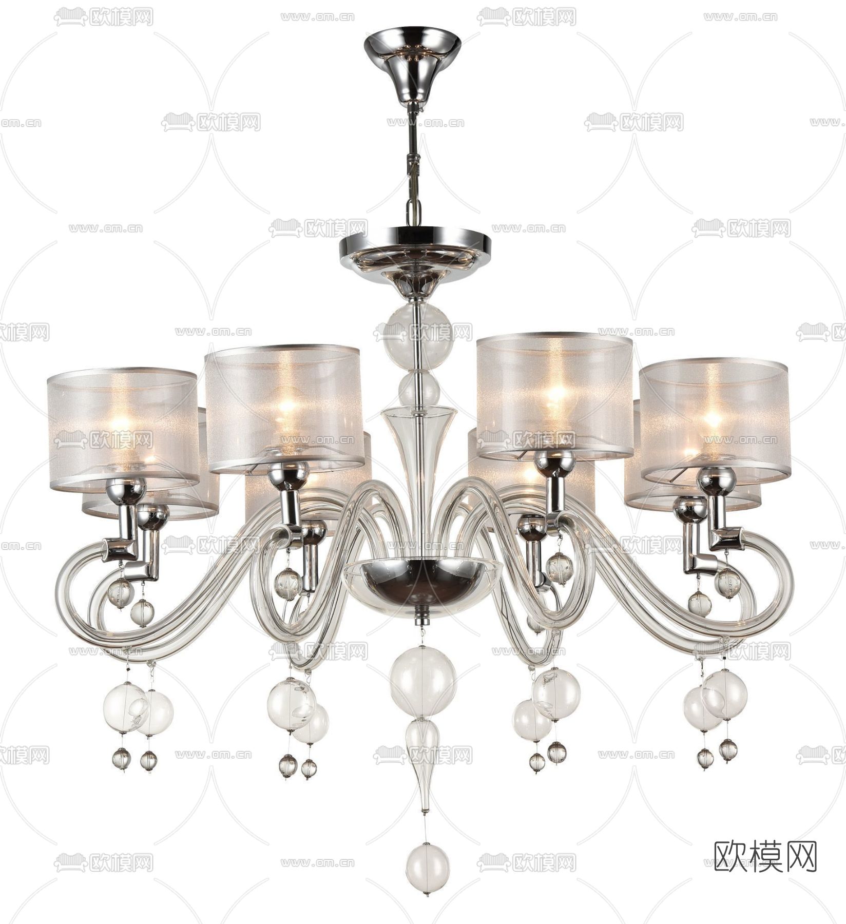 现代烛台吊灯免费3d模型下载