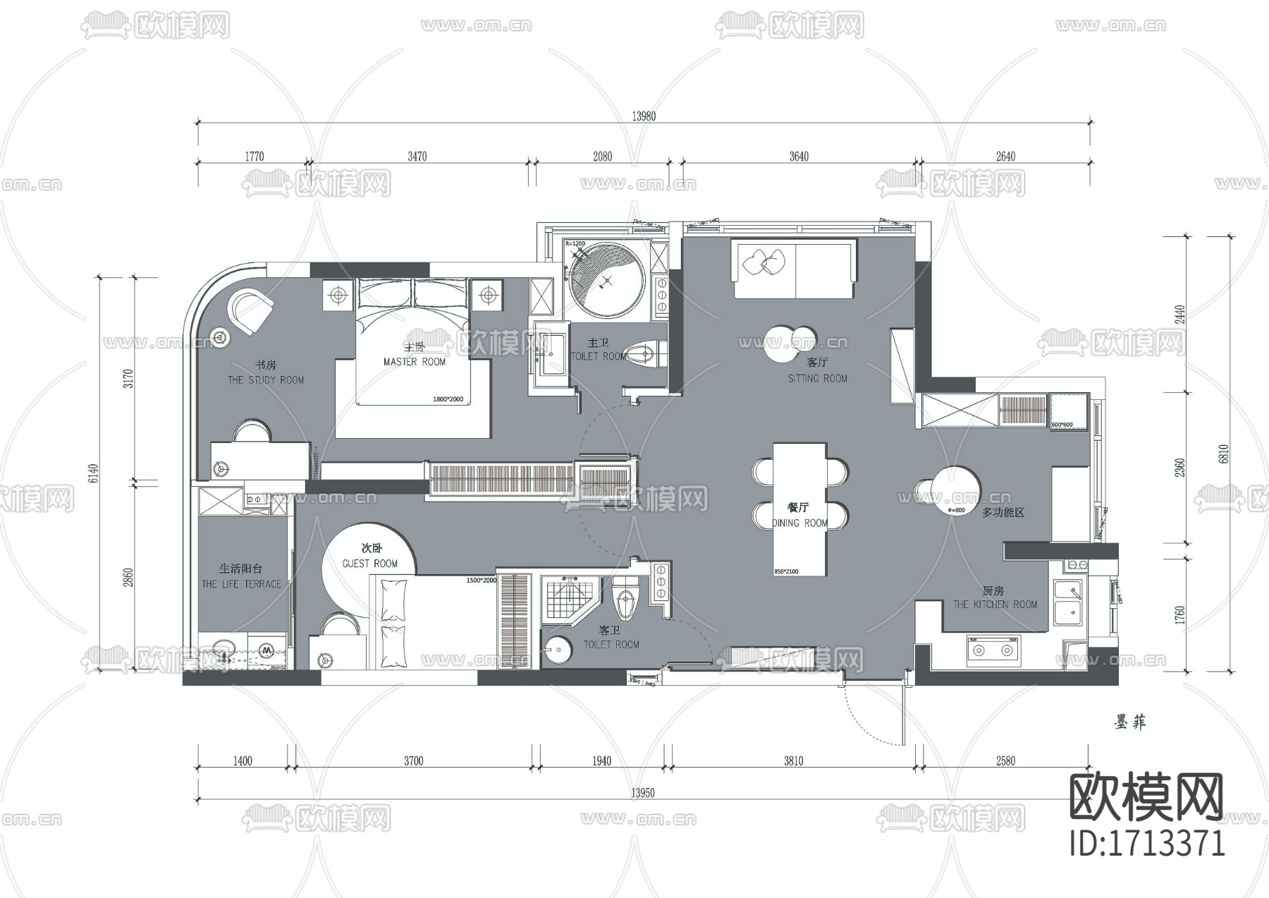 家装cad施工图下载（渲染图1）