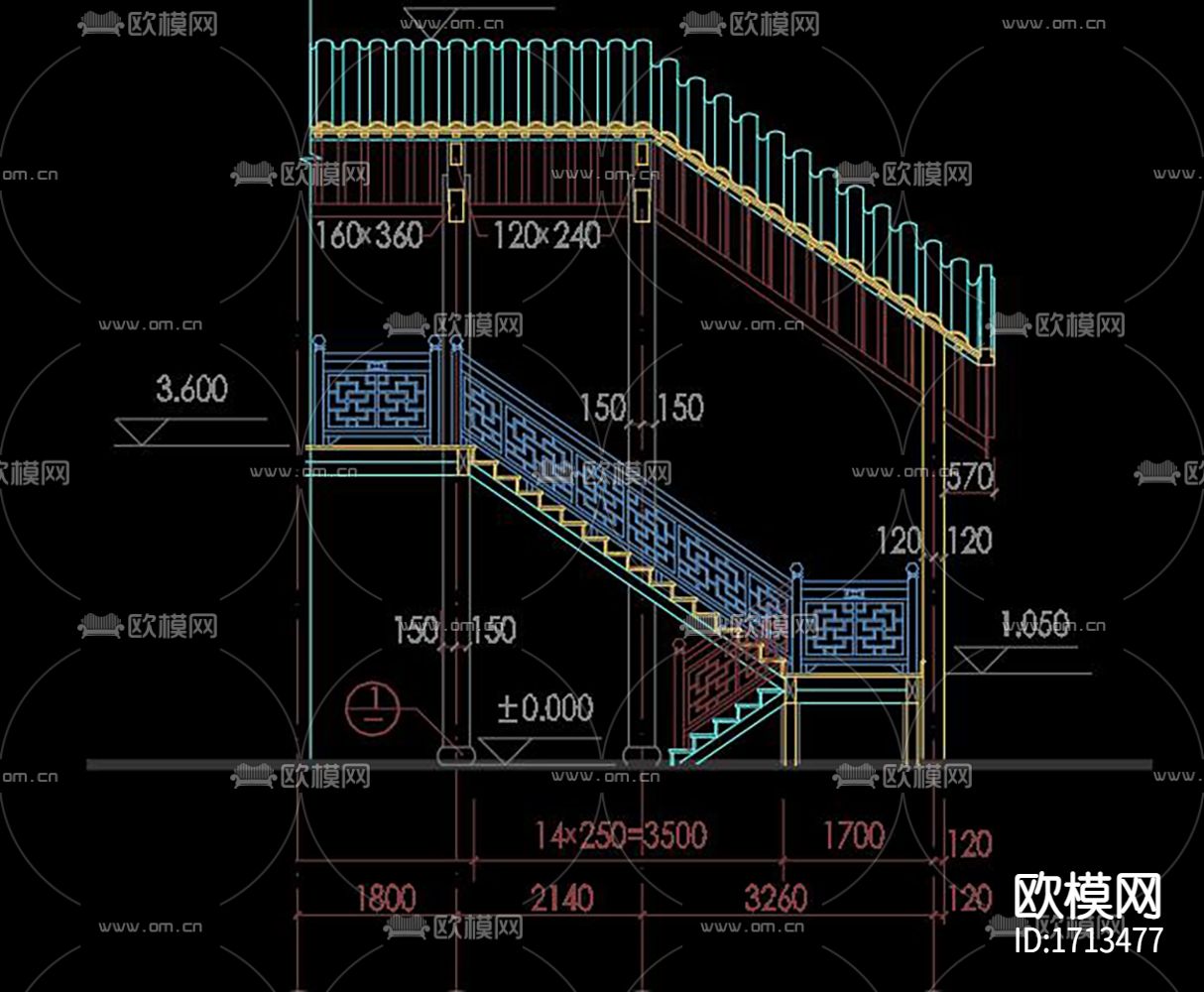 古建楼梯cad施工图