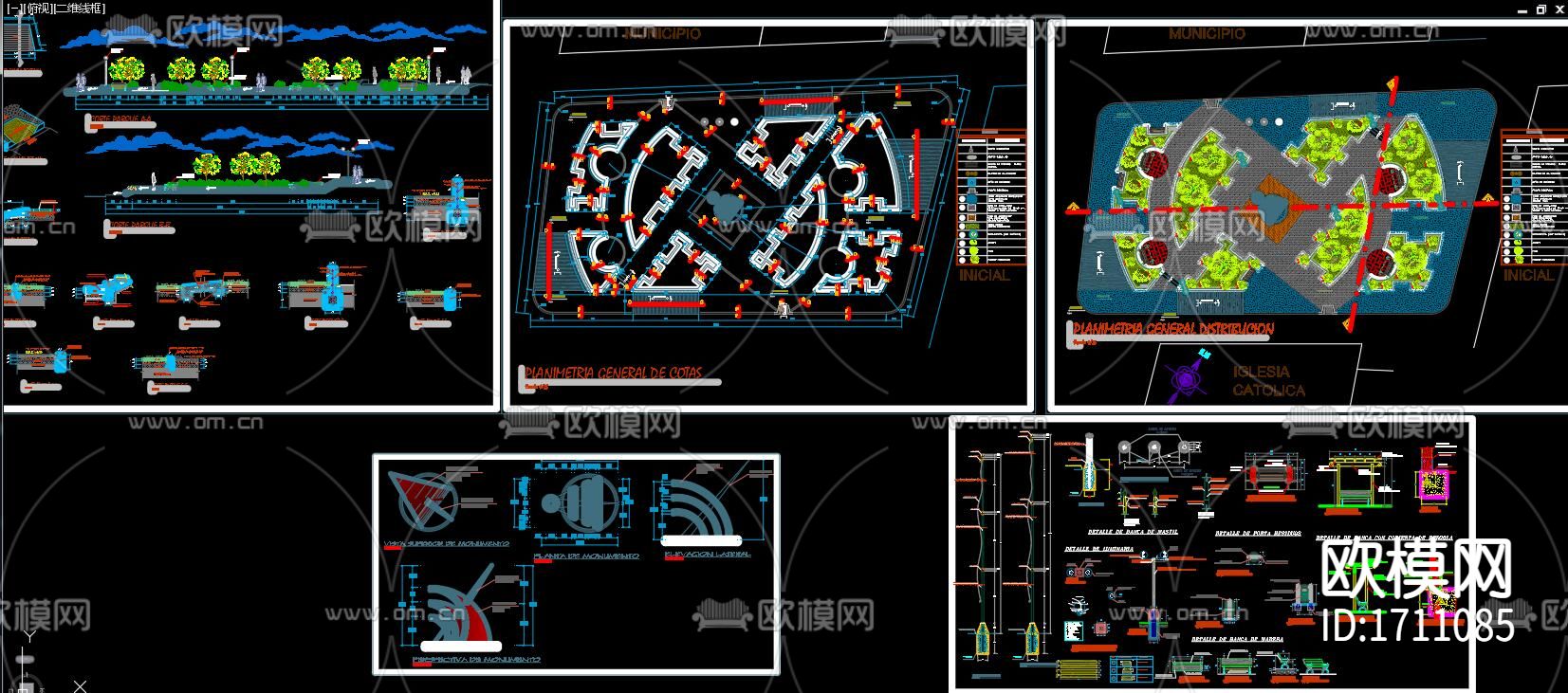 广场园林景观CAD施工图下载（渲染图5）