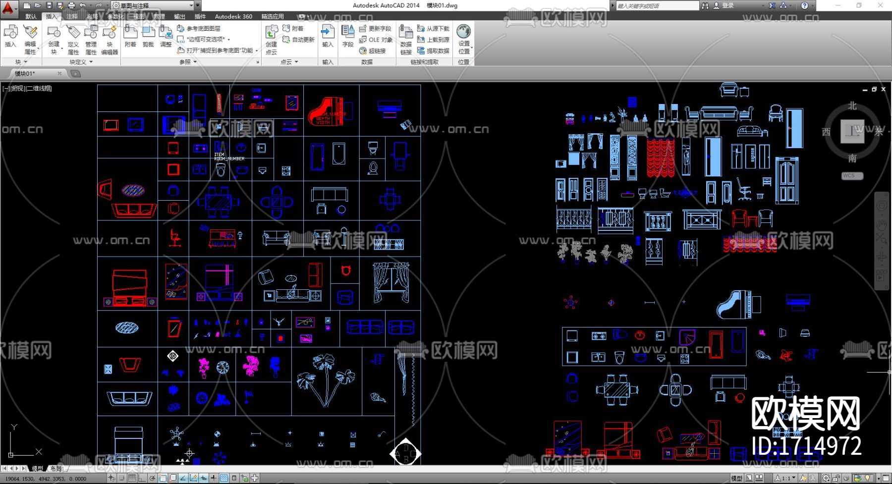 室内家具cad图库下载（渲染图1）