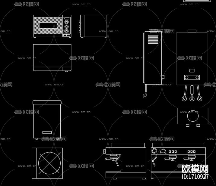 酒吧用品CAD图库下载（渲染图2）