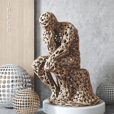 现代抽象镂空思考者雕塑3d模型id:11560281下载现代思考者人形雕塑3d