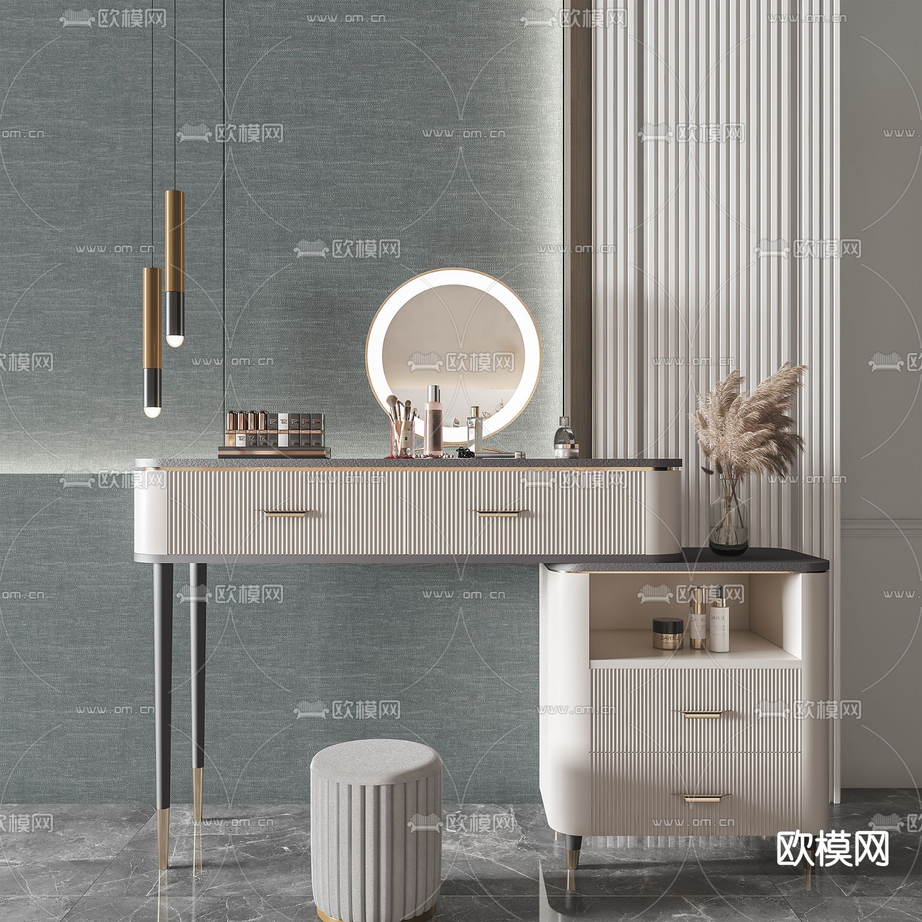 现代梳妆台3d模型
