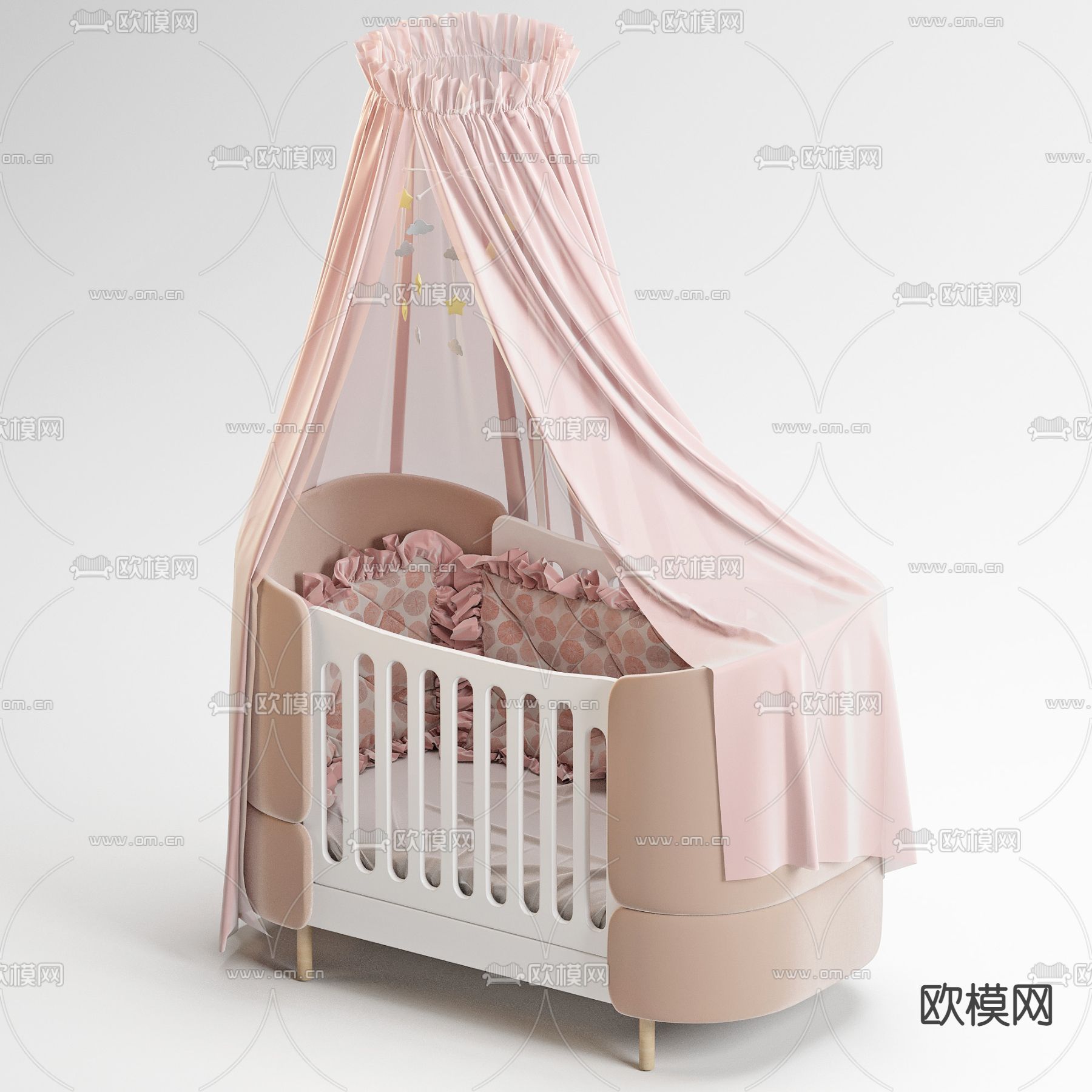 现代婴儿床3d模型