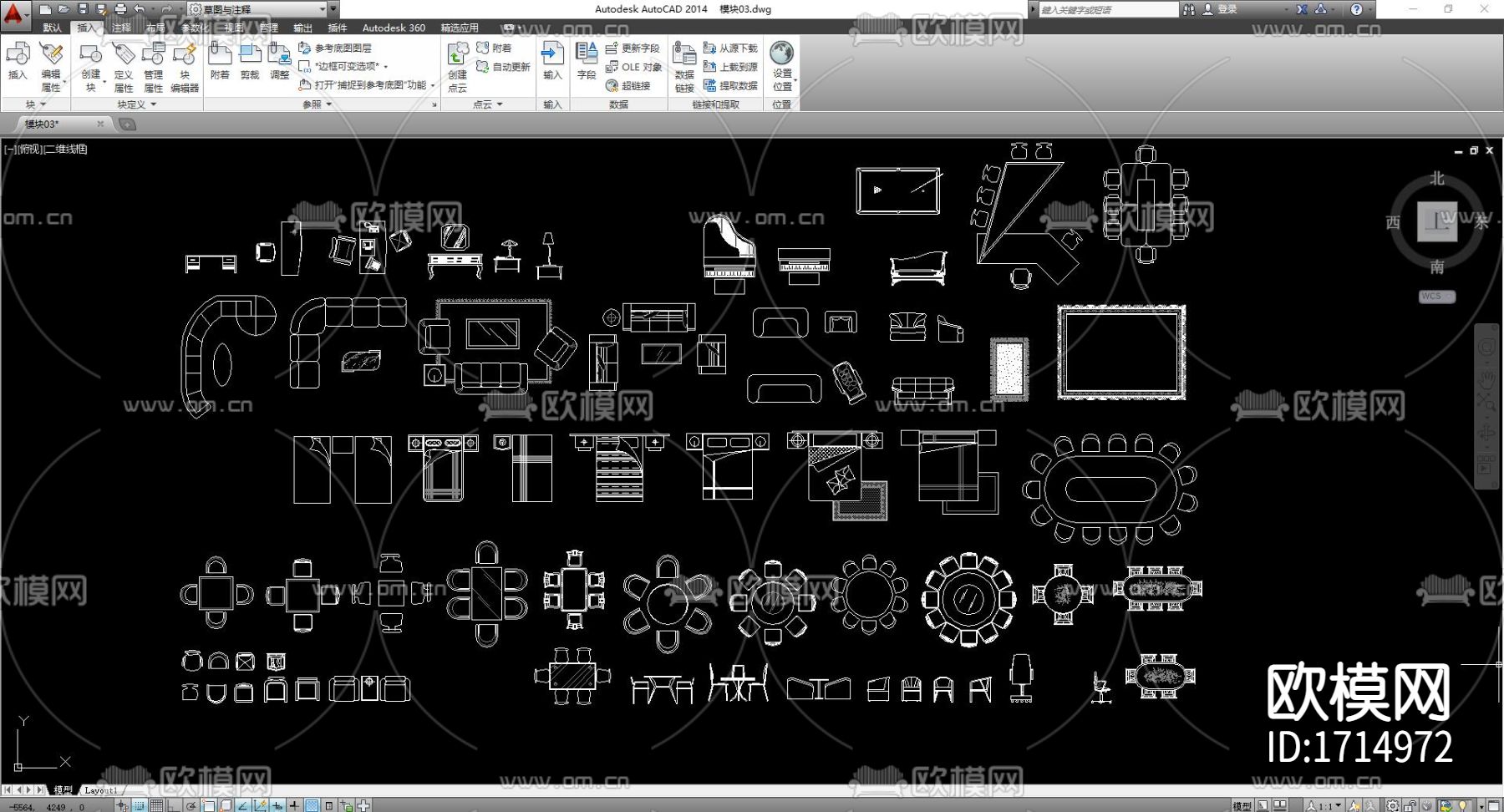 室内家具cad图库下载（渲染图2）