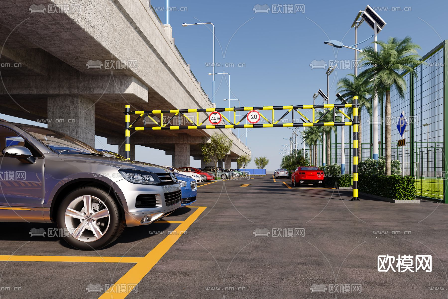 现代公园停车场3d模型