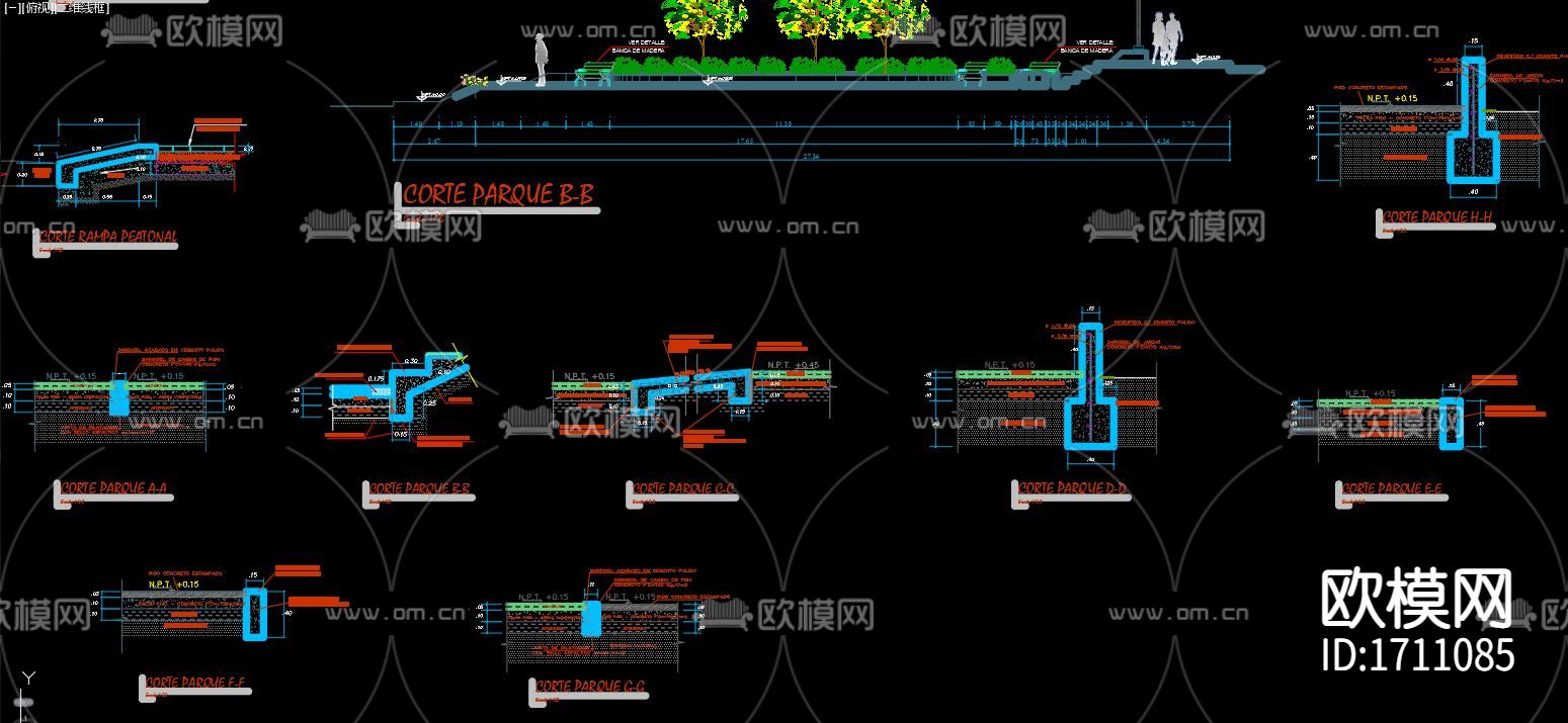 广场园林景观CAD施工图下载（渲染图6）