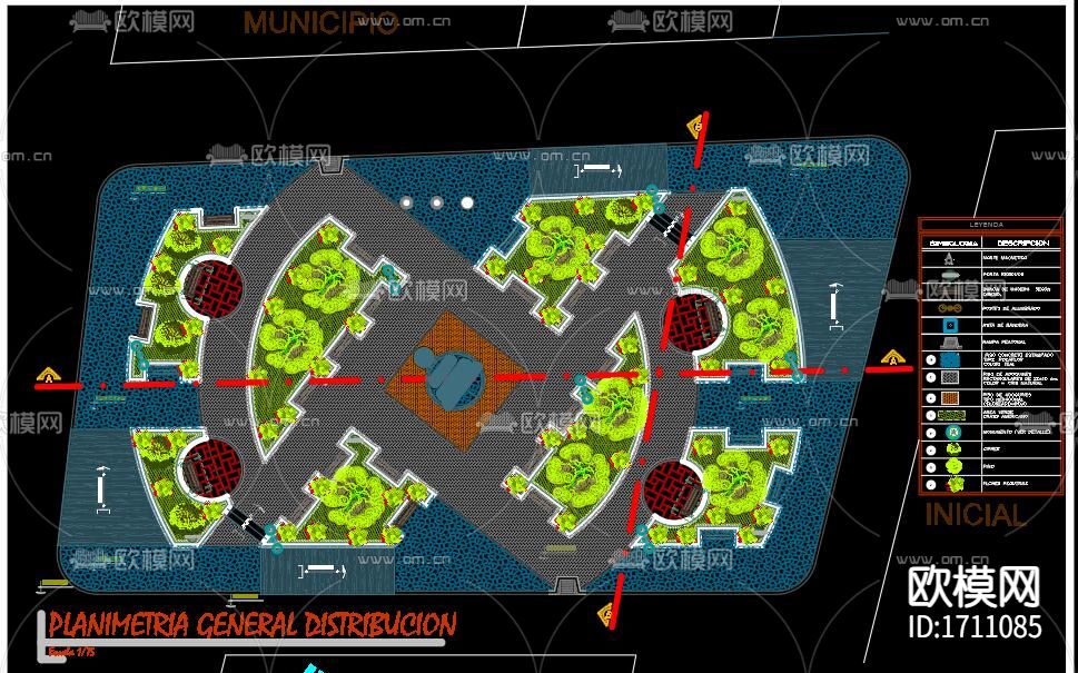 广场园林景观CAD施工图下载（渲染图9）