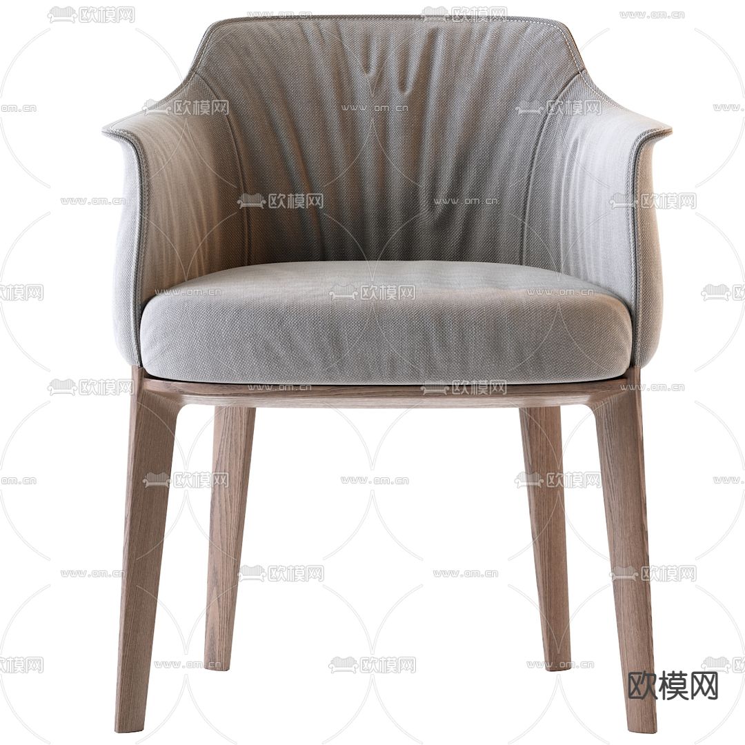 北欧布艺单椅3d模型下载（渲染图2）