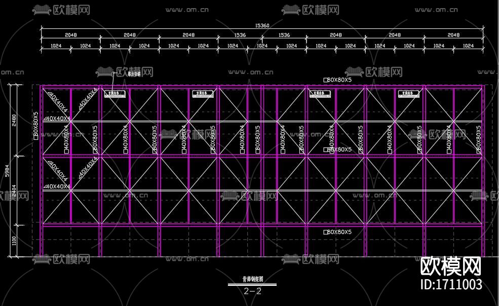 户外P16全彩显示屏结构施工图下载（渲染图5）