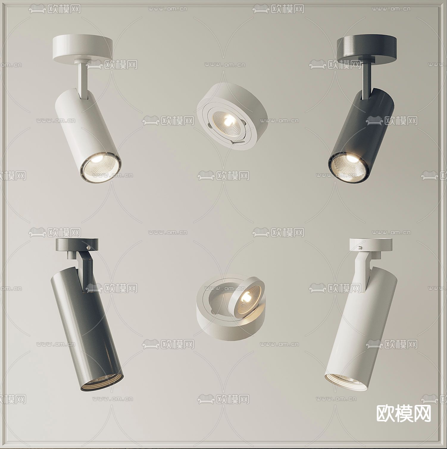 现代筒灯射灯3d模型