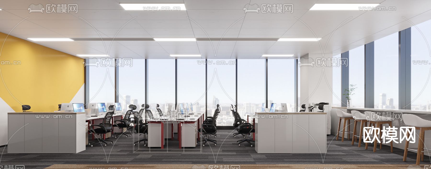 现代办公室会议室3d模型