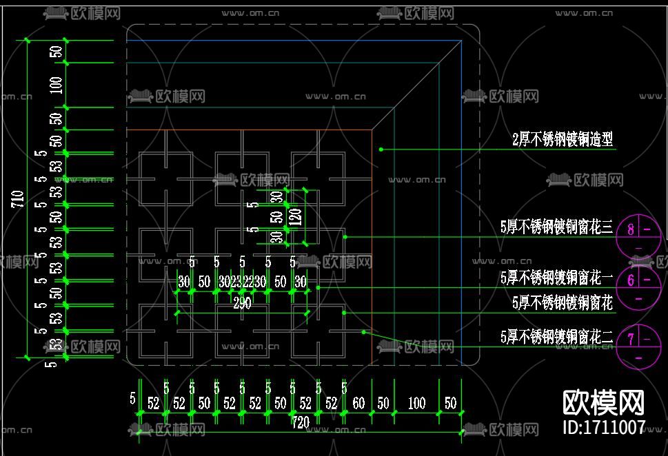 铁艺屏风cad图库下载（渲染图2）