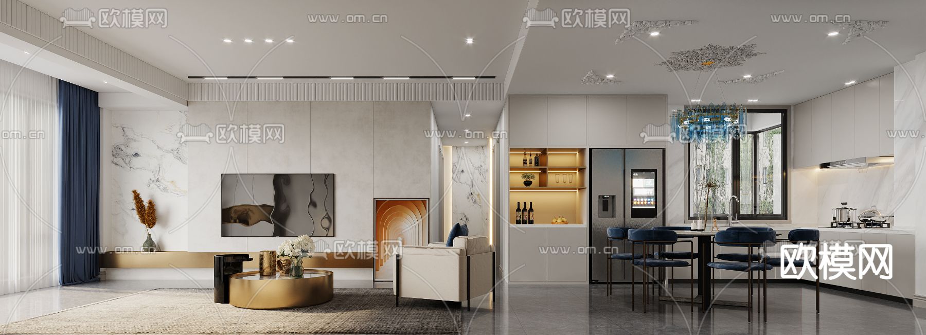 法式客餐厅3d模型