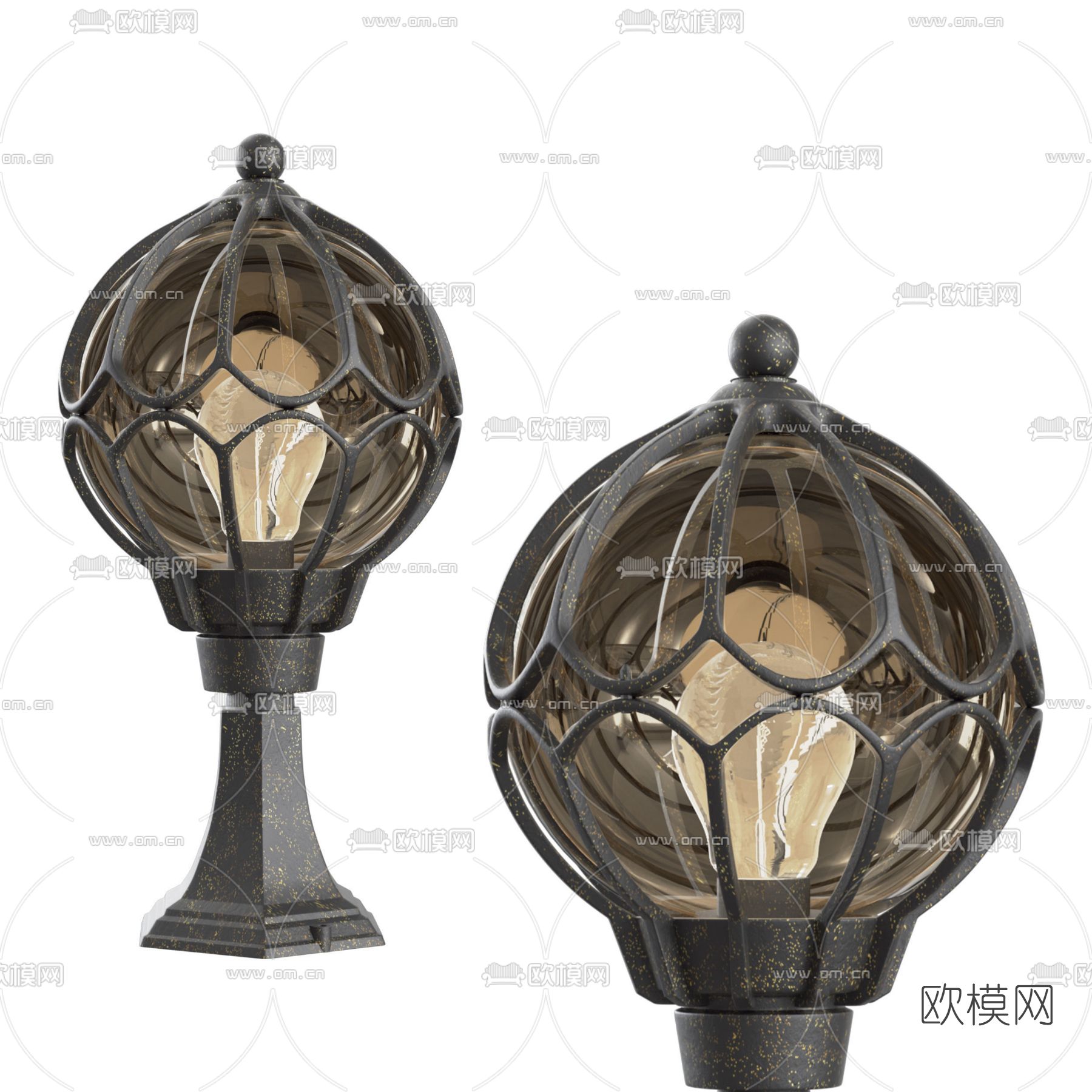 简欧台灯免费3d模型下载