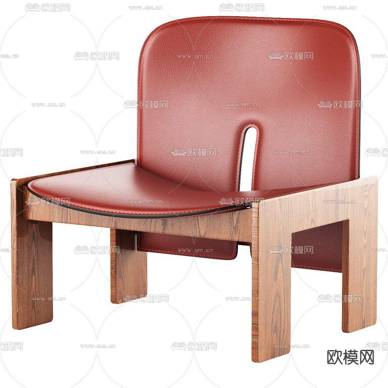 Cassina 皮革休闲椅3d模型下载（渲染图2）
