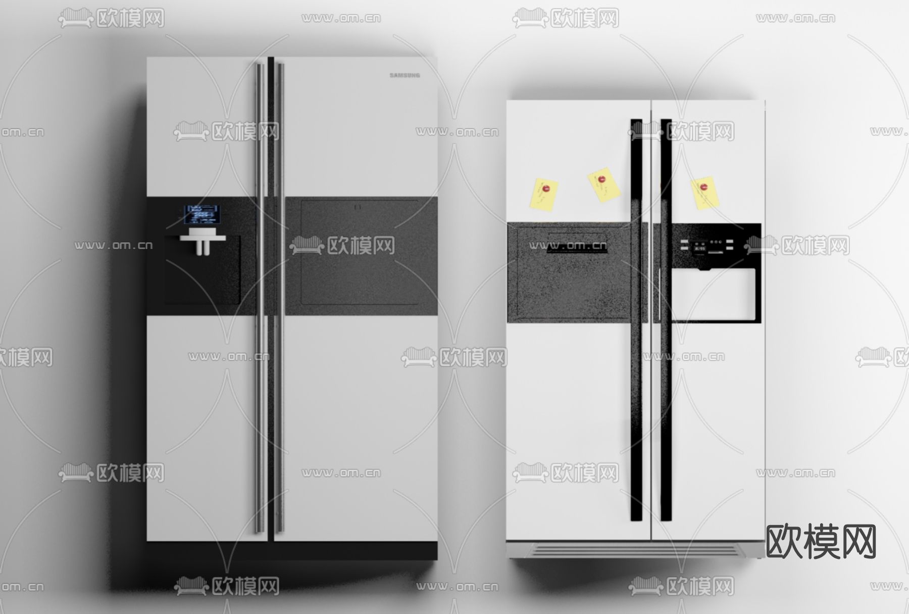 现代冰箱免费3d模型下载