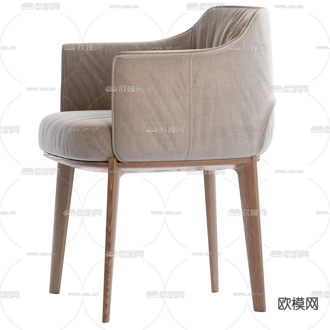 北欧布艺单椅3d模型下载（渲染图4）