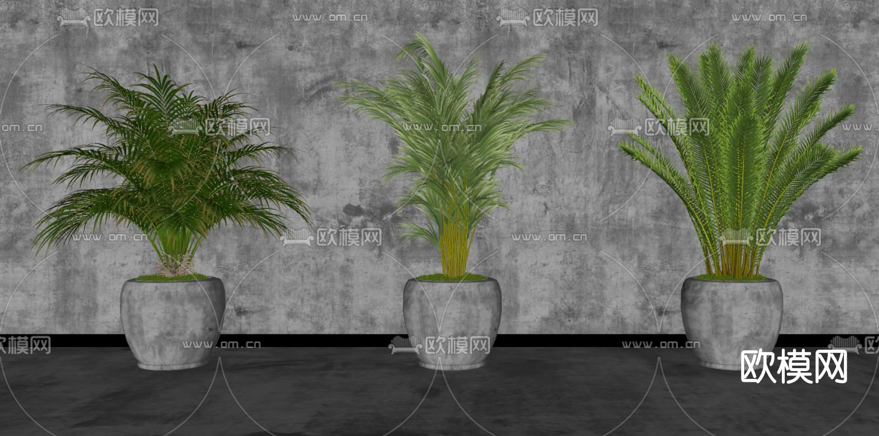 现代盆栽绿植su模型下载（渲染图2）