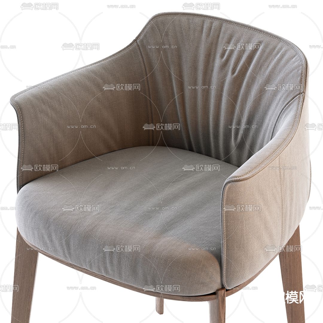 北欧布艺单椅3d模型下载（渲染图3）