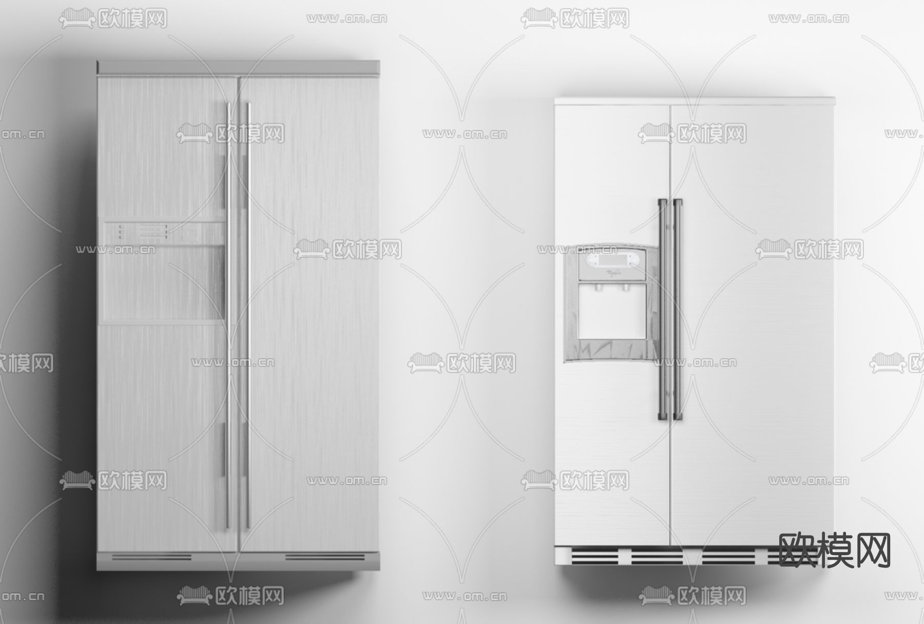 现代冰箱免费3d模型下载