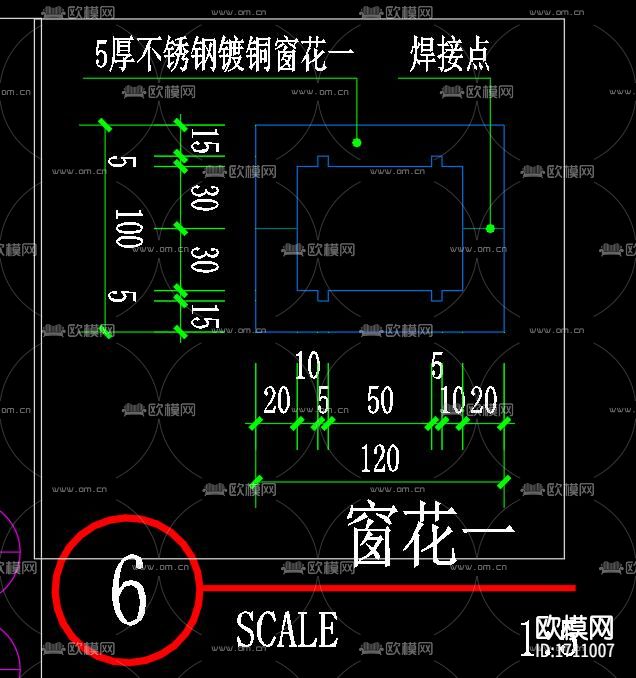 铁艺屏风cad图库下载（渲染图5）