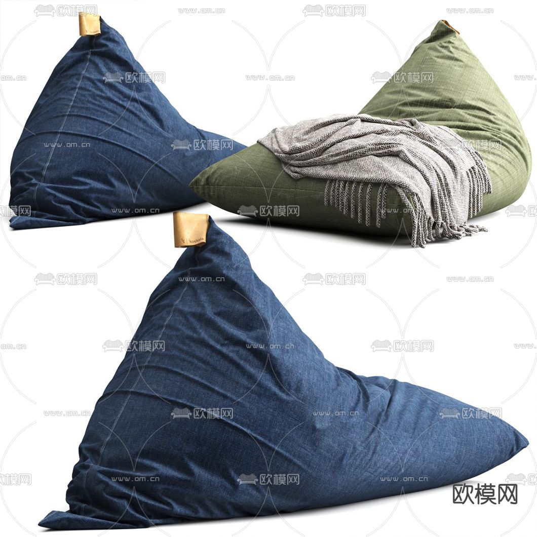 现代布艺懒人沙发3d模型