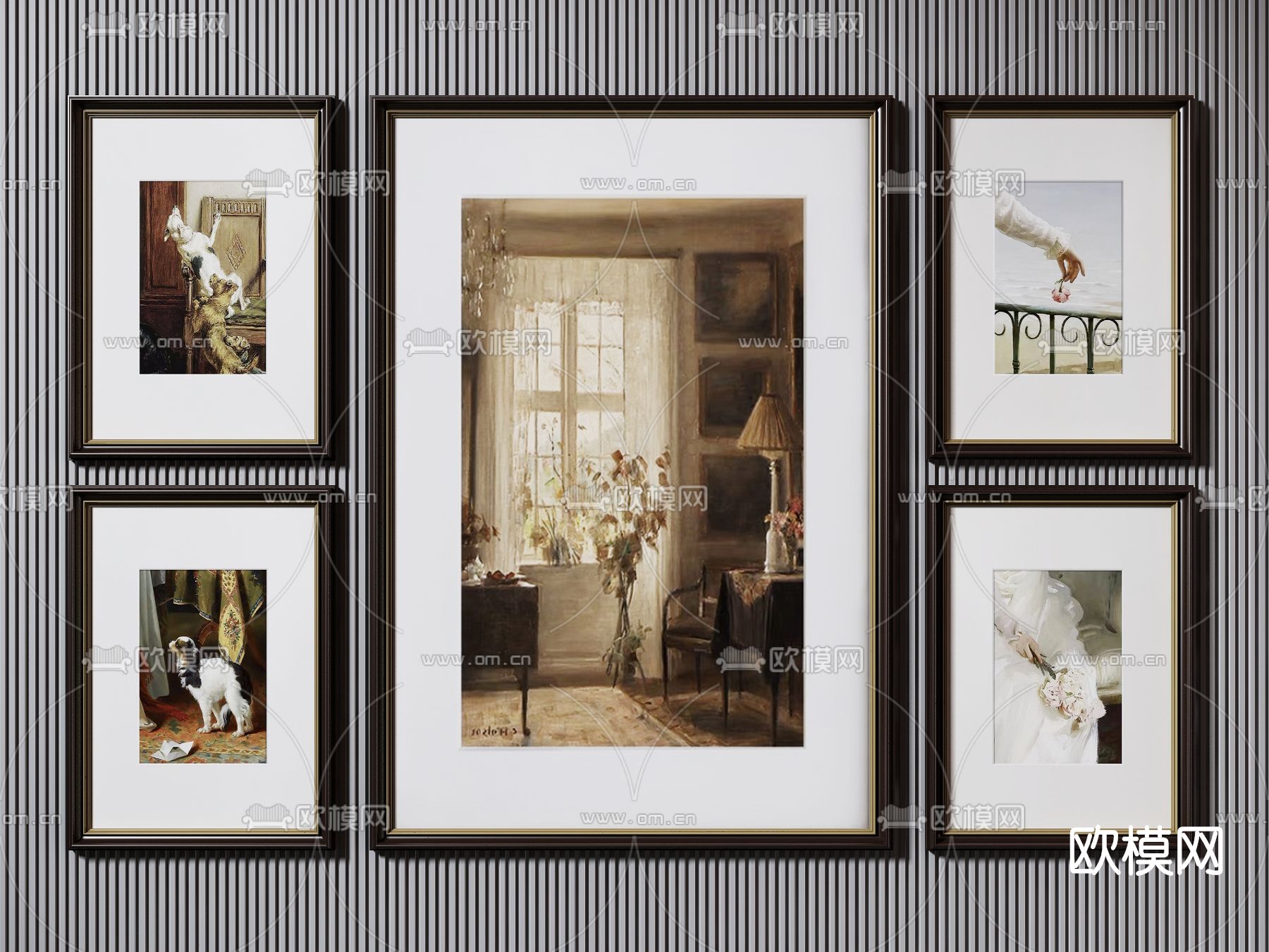 美式动物装饰画su模型下载