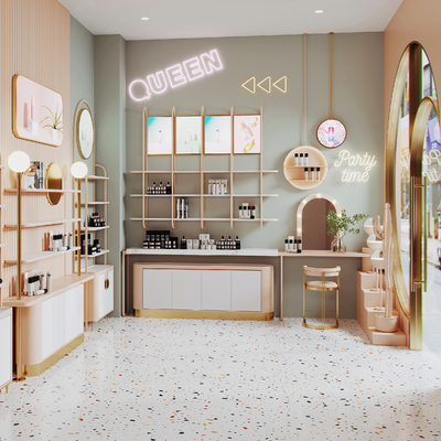  现代化妆品专卖店su模型 