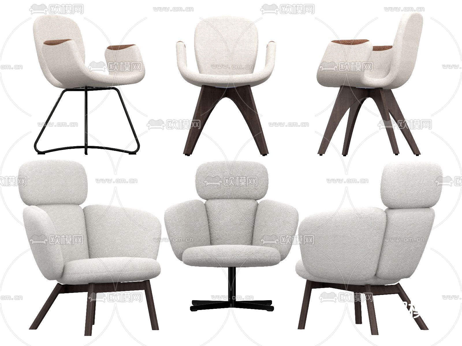 现代休闲椅su模型下载（渲染图1）