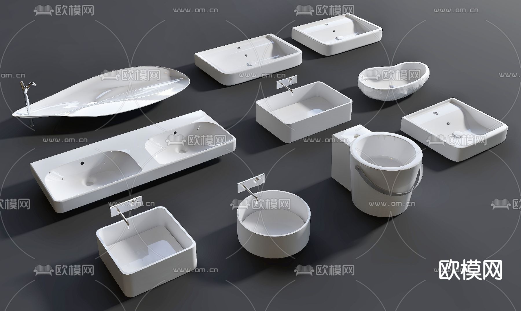 现代洗手台台盆3d模型