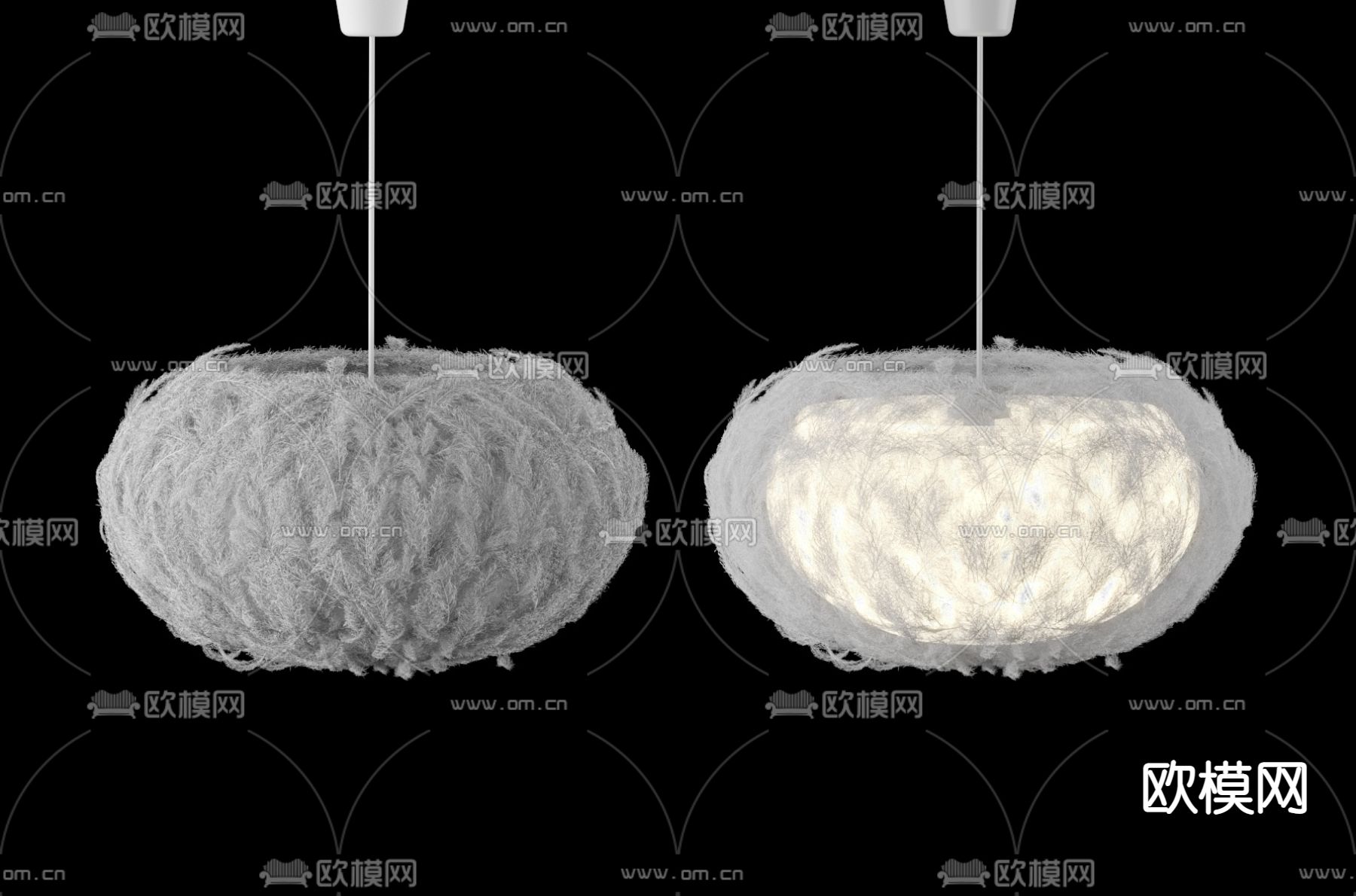 现代羽毛吊灯3d模型