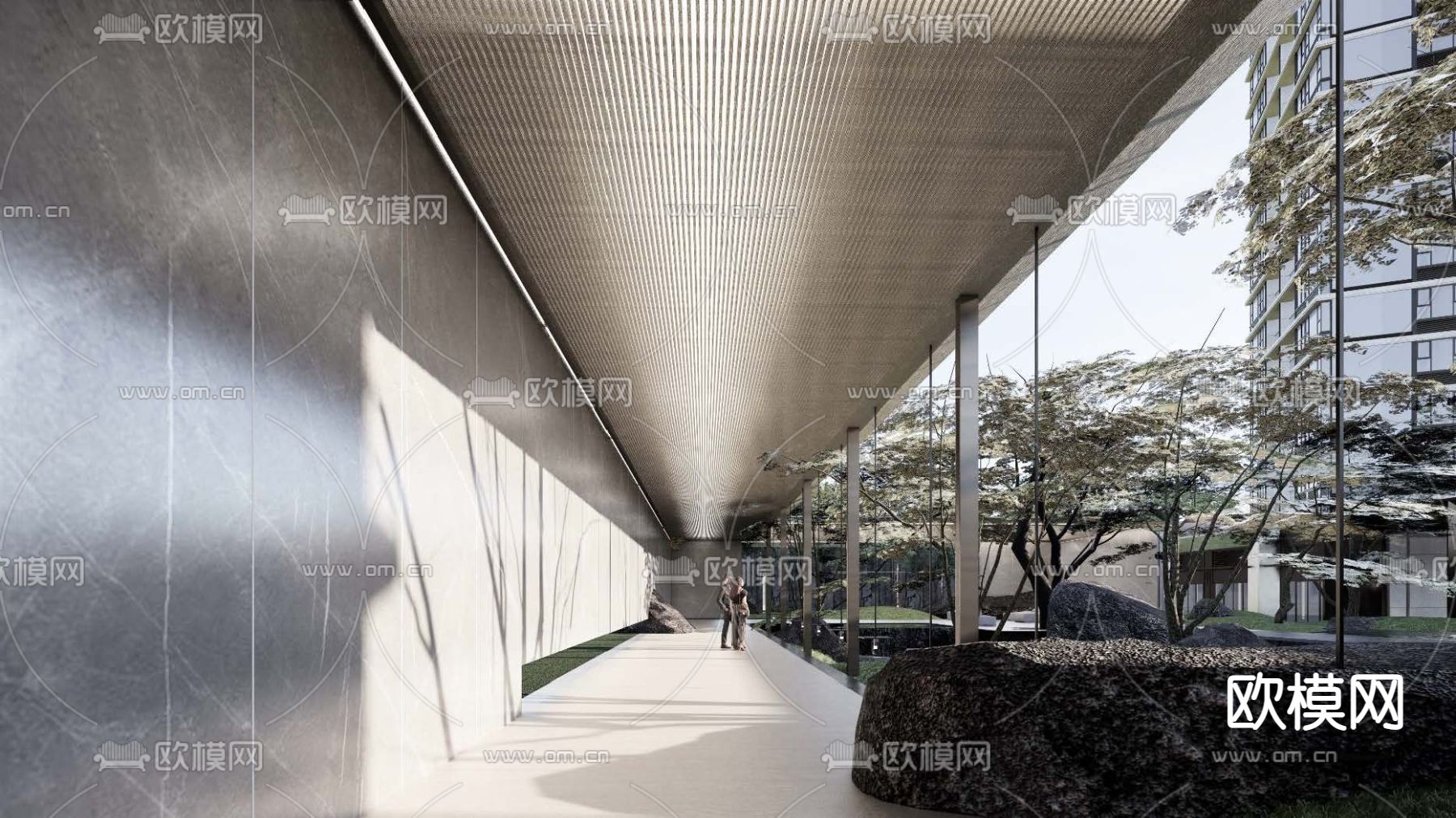 现代展示区su模型