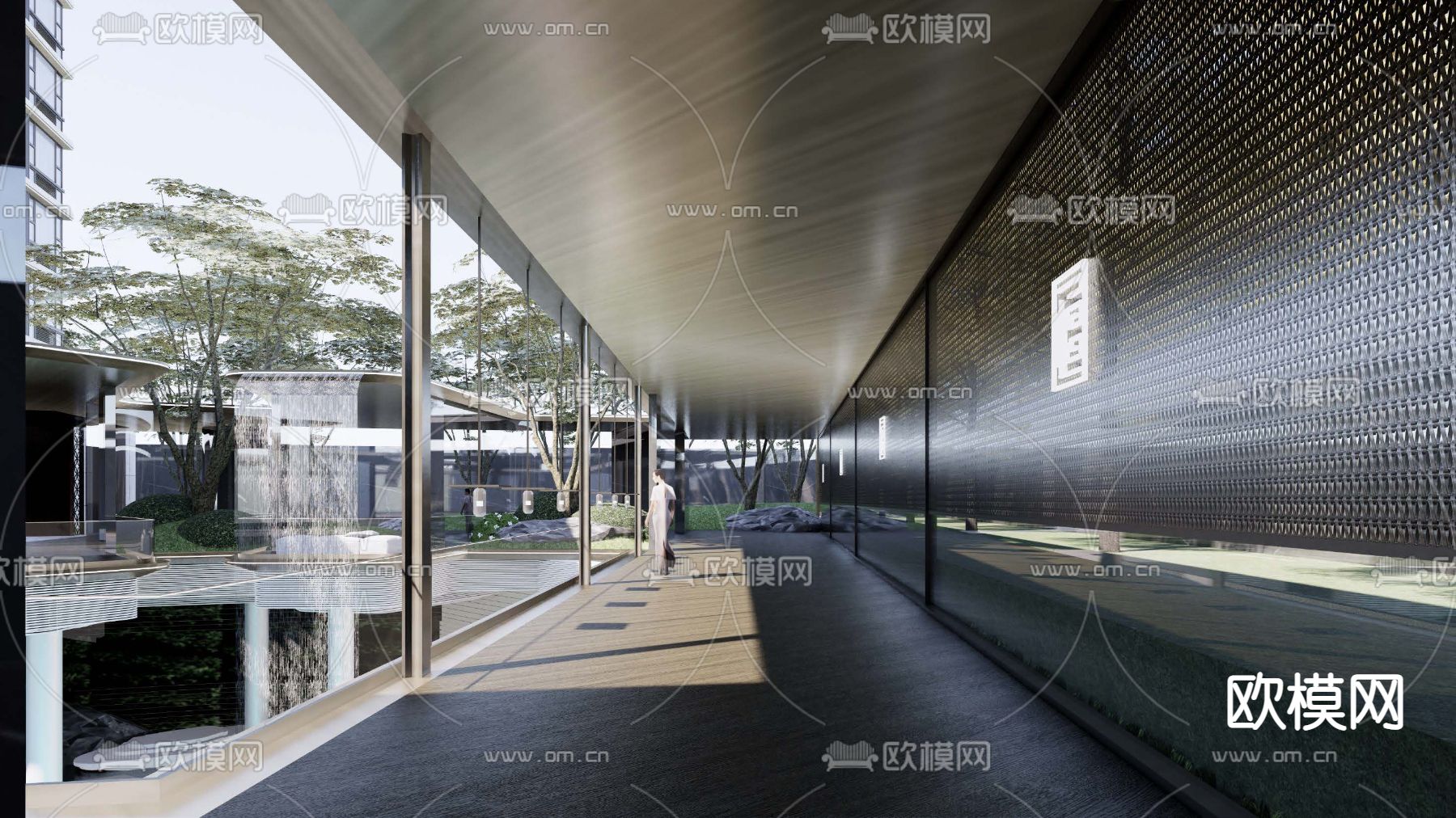 现代展示区su模型