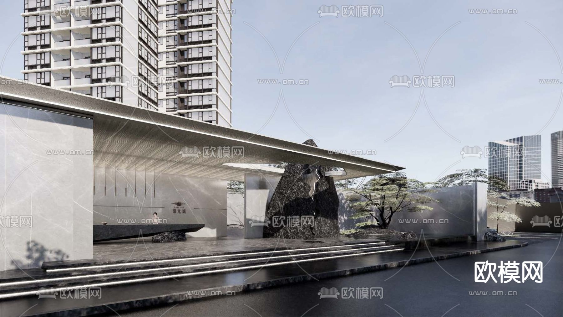 现代展示区su模型