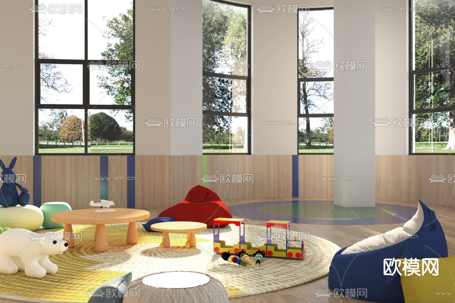 现代幼儿园教室3d模型