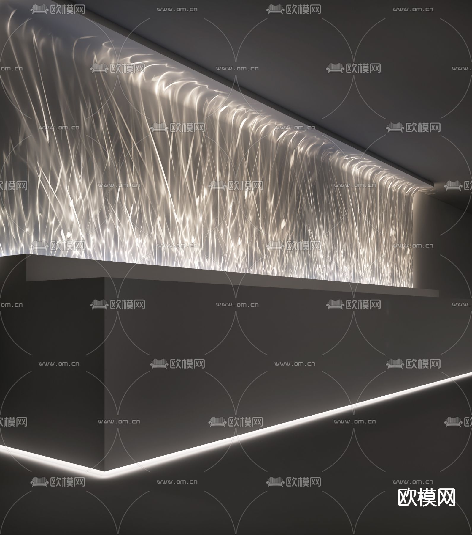 现代水纹扫墙灯3d模型