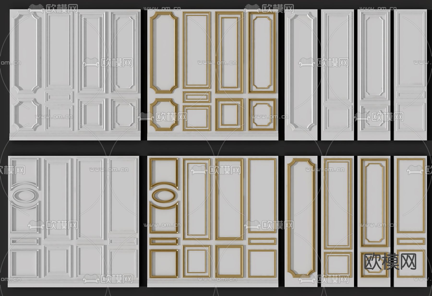 欧式石膏板护墙板3d模型下载